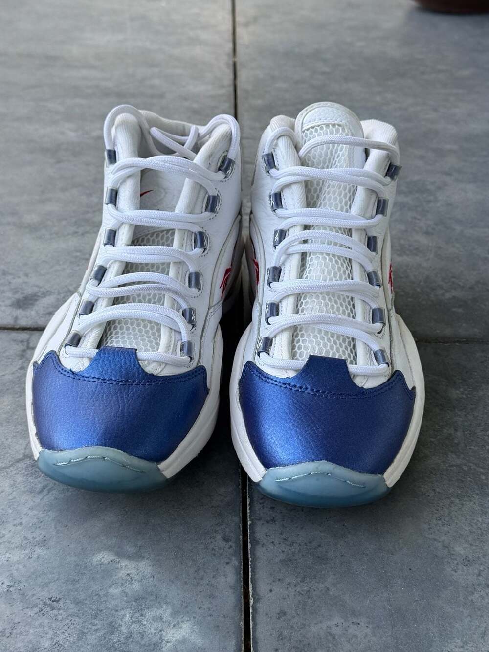 Reebok Question Mid Blue Toe Pearlized Basketball Shoes - Picture 3 of 8